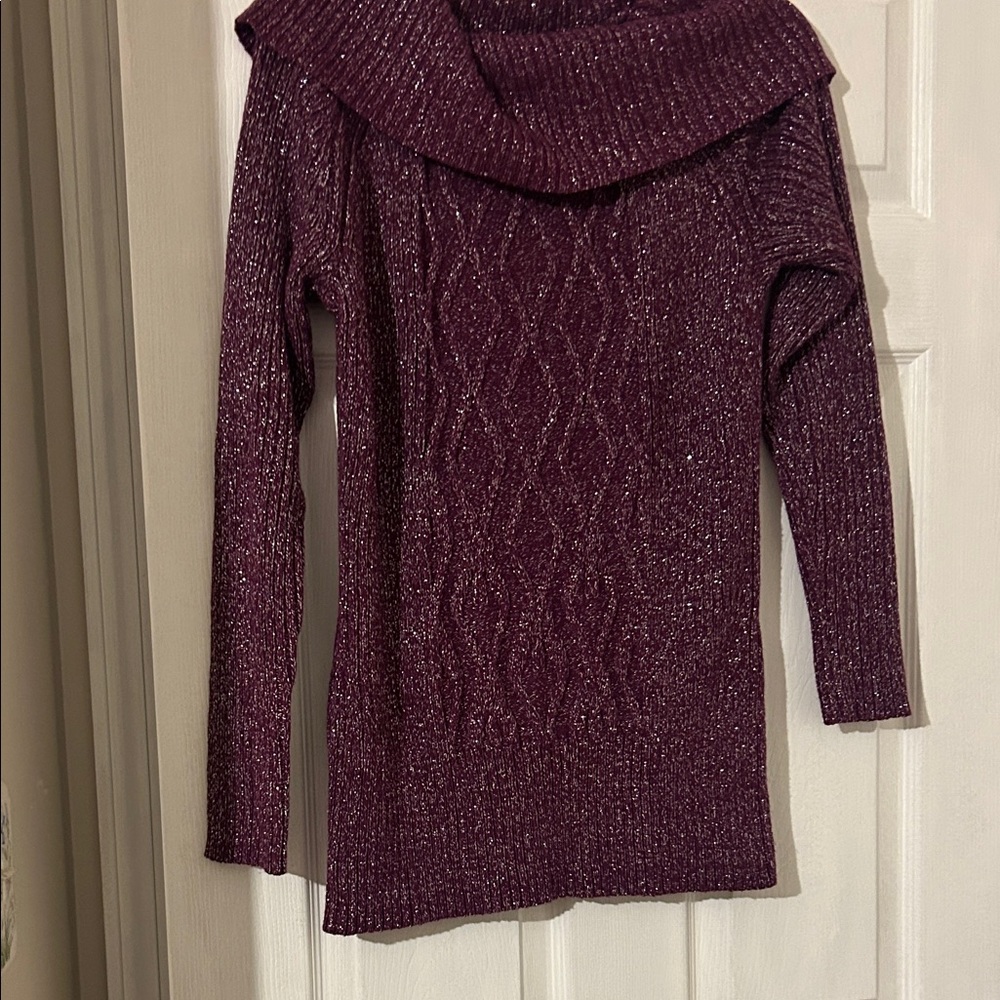 Style & Co. Women's Purple Cowl Neck Sweater